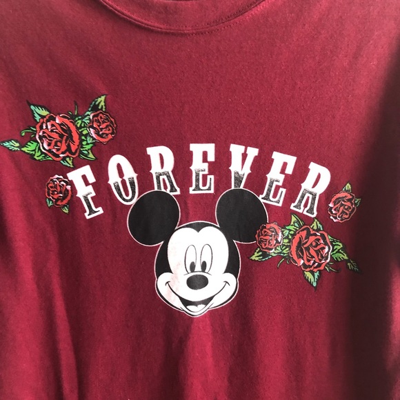 Disney Tee Forever Mickey Roses Long Sleeve Top Sz M EUC - Picture 3 of 11